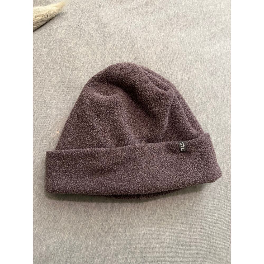 Stio Turpin Fleece Cuff Beanie adult purple heathered lightweight winter hat - Picture 2 of 6